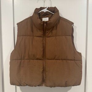 Supre Brown Mini Puffer Vest